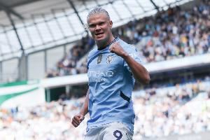 哈兰德成为英超历史进球最多的挪威人，进球数上升至曼城队史第9