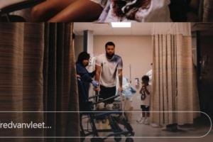 范弗里特晒病房照：有孩子作陪 自己已经可以拄拐下地